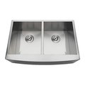 Gourmetier GKUDF30209 Undermount Stainless Steel Double Farmhouse Kitchen Sink,  GKUDF30209
